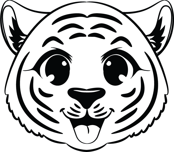 funny cute tiger cub illustration for playful children’s products and decor