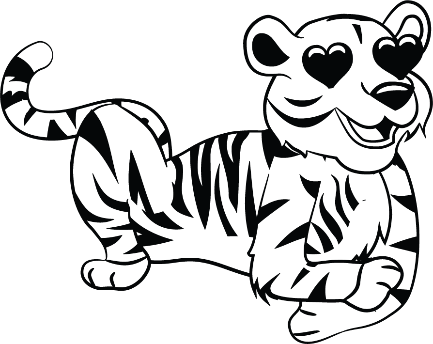 funny cute tiger cub illustration with playful expression and charming features