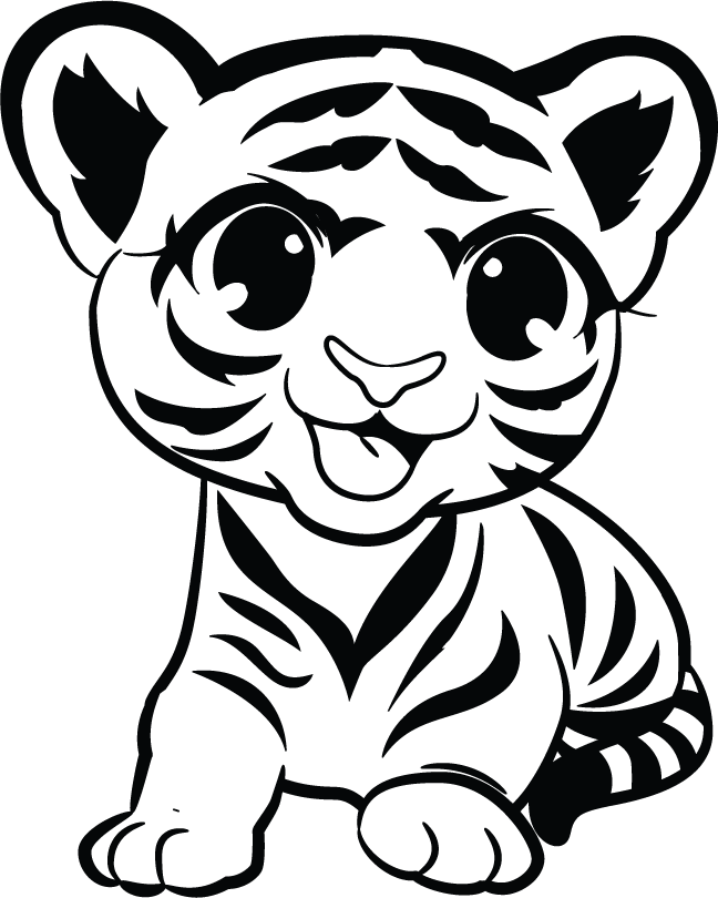 funny cute tiger cub illustration for playful designs and cheerful projects