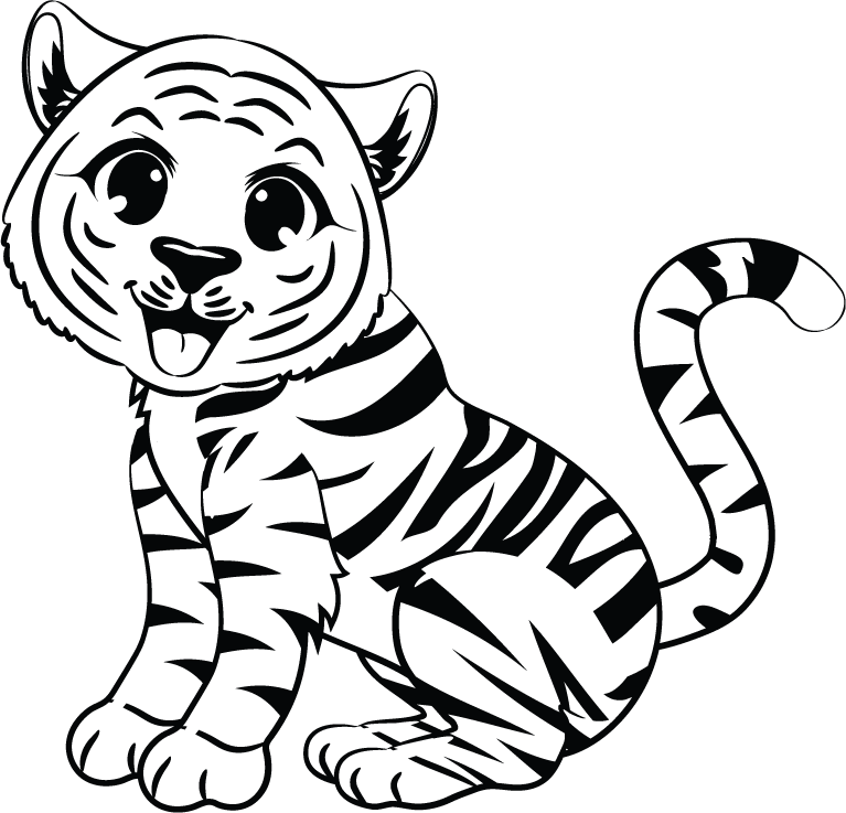 funny cute tiger cub illustration perfect for kids’ room decor and playful branding