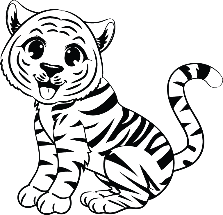 funny cute tiger cub illustration