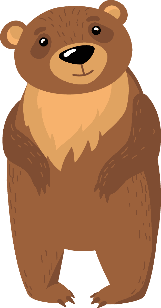 funny grizzly cartoon bears illustration perfect for playful kid's room decor