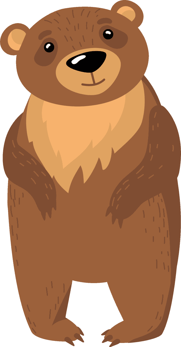 funny grizzly cartoon bears illustration