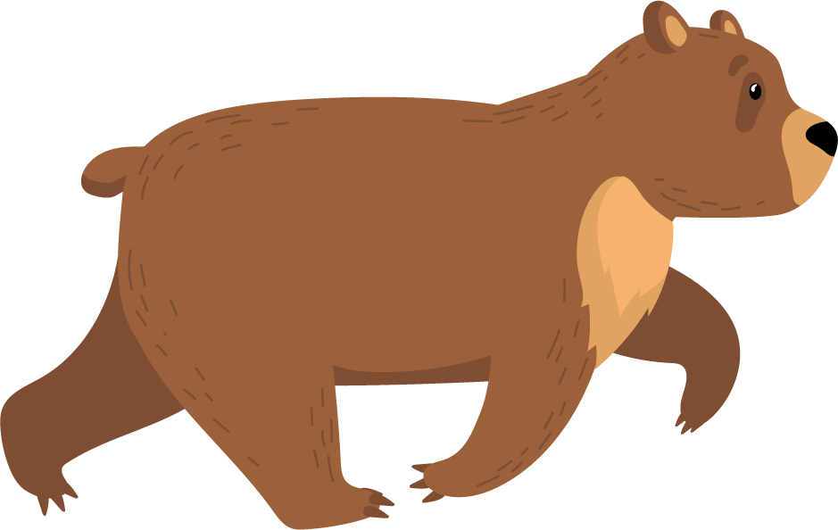 funny grizzly cartoon bears illustration