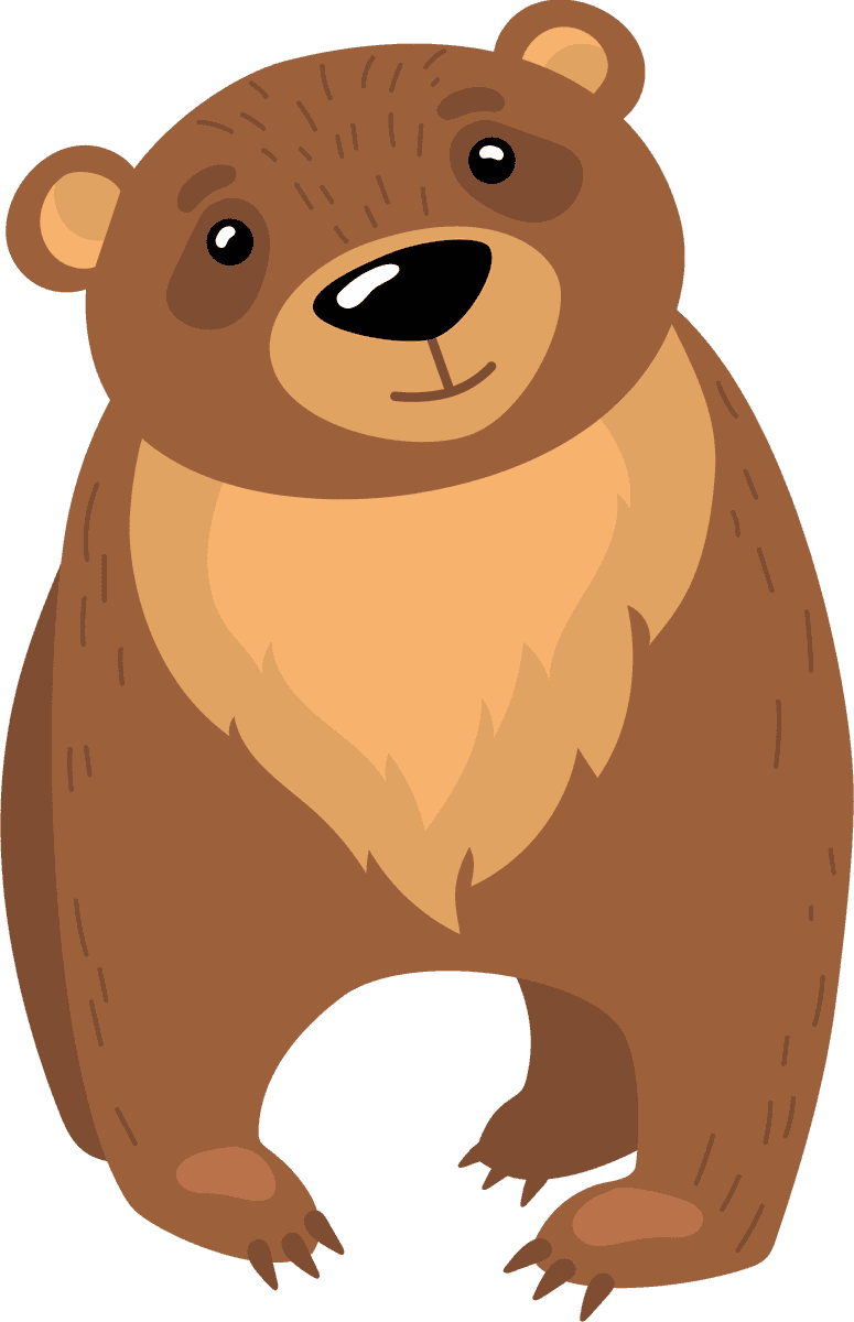 funny grizzly cartoon bears illustration