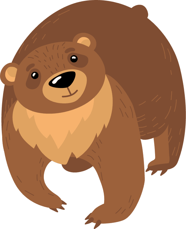 funny grizzly cartoon bears illustration