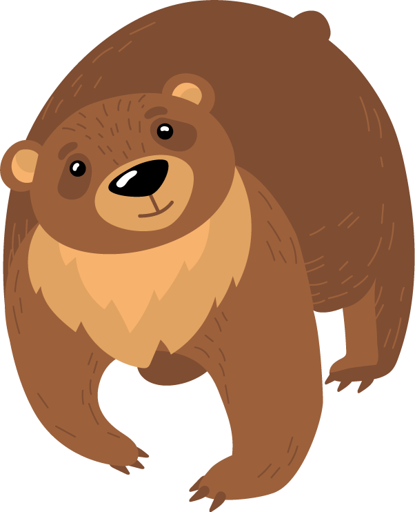 funny grizzly cartoon bears illustration perfect for children’s books and educational materials