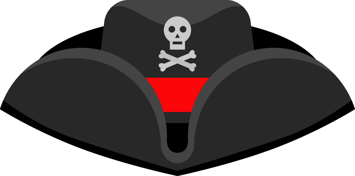 funny headwear flat icons featuring whimsical pirate hats for playful designs