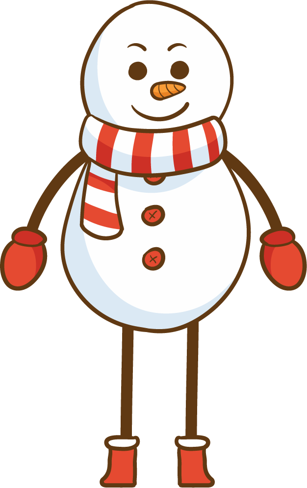 funny snowmen character illustration with cheerful expression and stylish scarf for winter fun