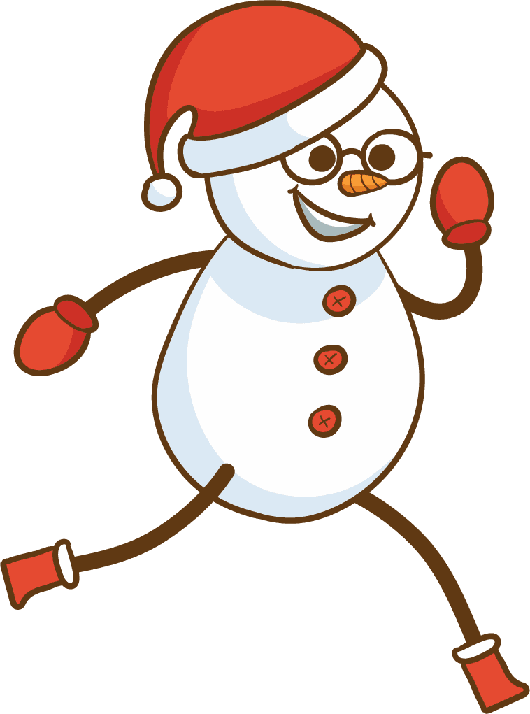 funny snowmen character illustration with cheerful expression ready for winter fun