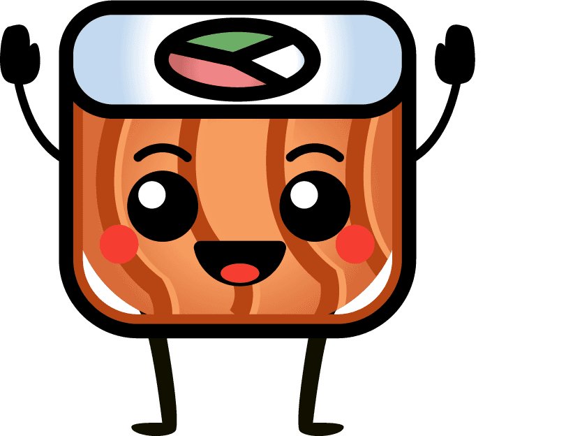 funny sushi roll characters with cute face