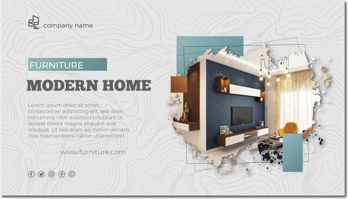 furniture banner template in illustrator for modern home decor showcasing elegance and style