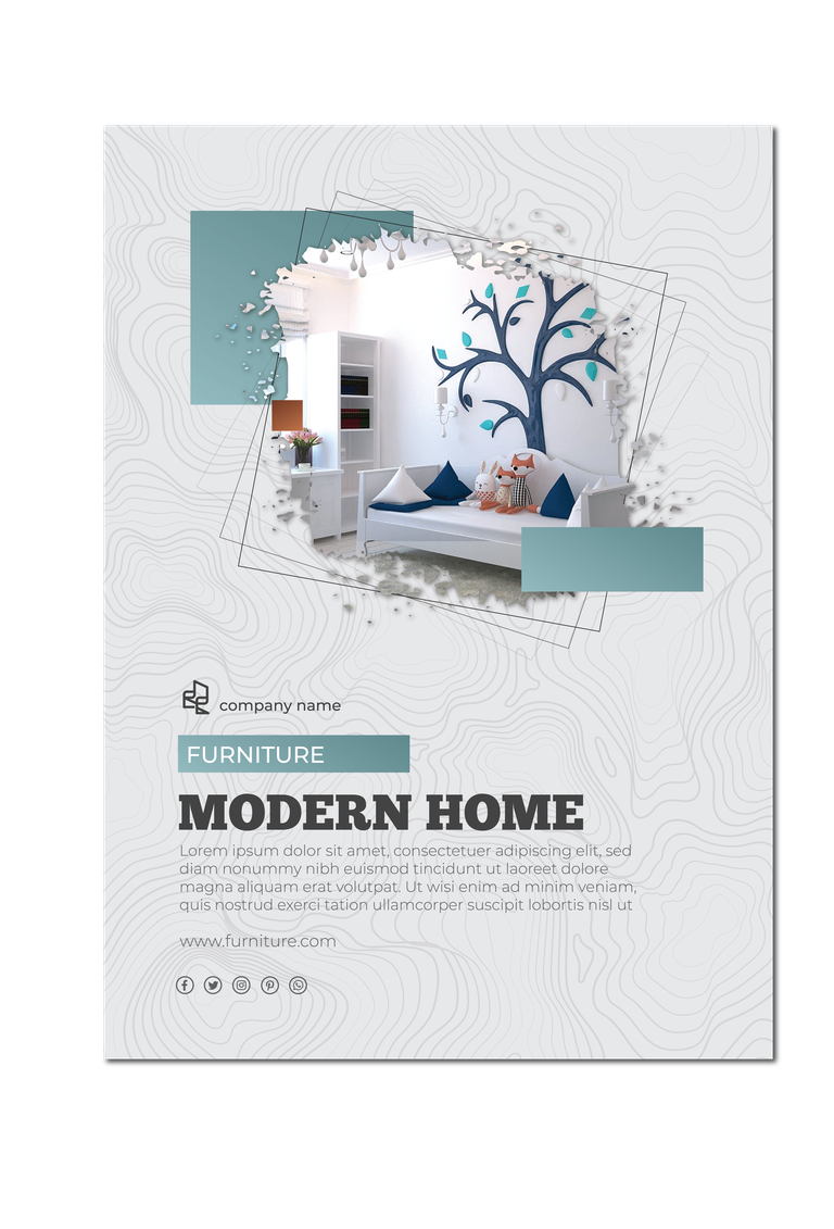 furniture poster template in illustrator for stylish modern home decor