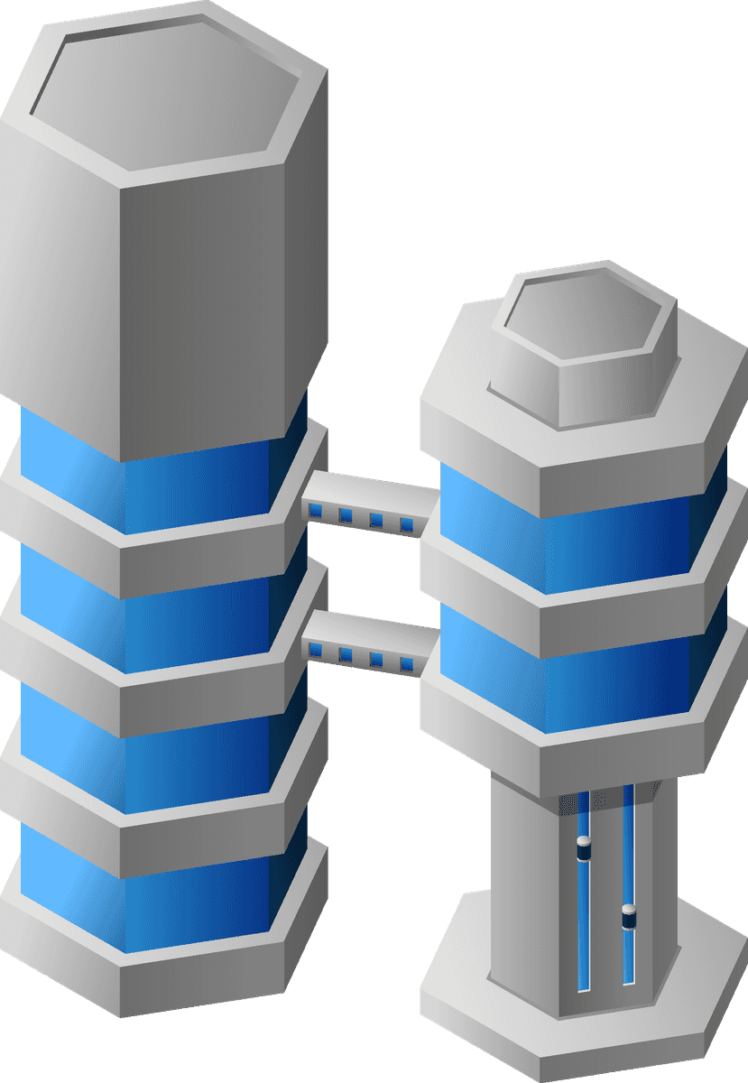 future city isometric icons showcasing futuristic buildings and urban structures for innovative platforms