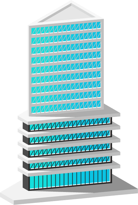 futuristic building architecture isometric