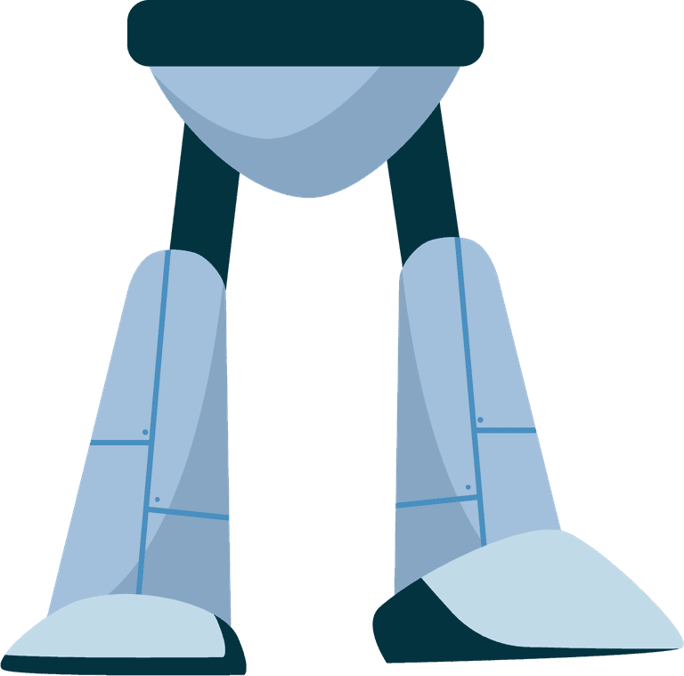 futuristic robot constructor flat icon showcasing innovative leg design for technology applications