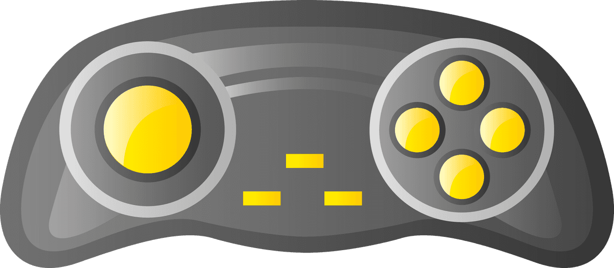 game gadget decorative icons collection featuring a sleek game controller with vibrant colors