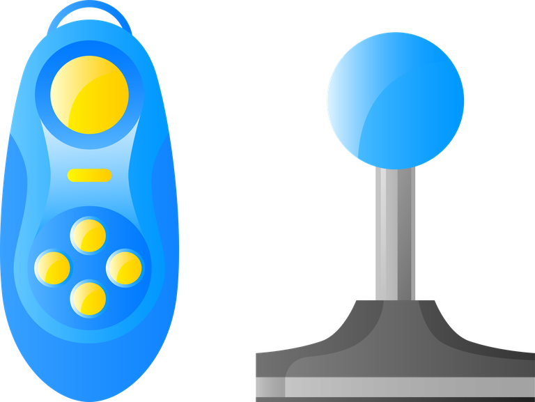 game gadget decorative icons collection featuring colorful joystick and controller for gaming