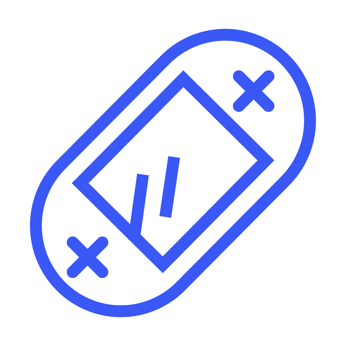 minimalist line art gamepad button icon for game control and user interaction in apps