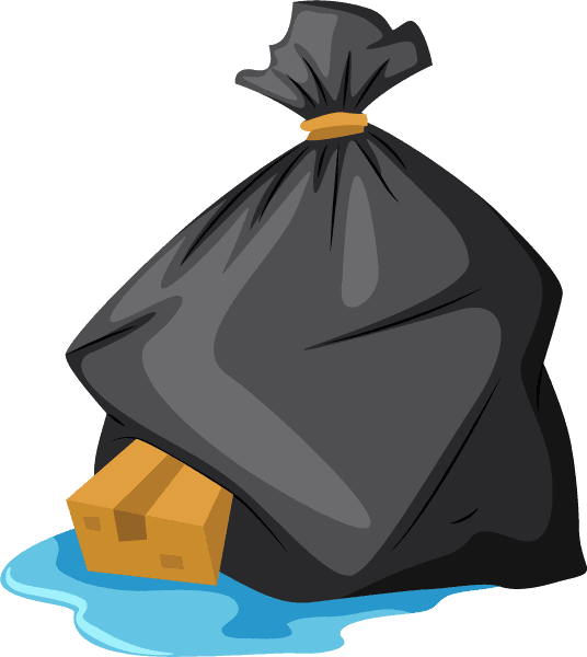 garbage bag pollution litter rubbish trash objects isolated