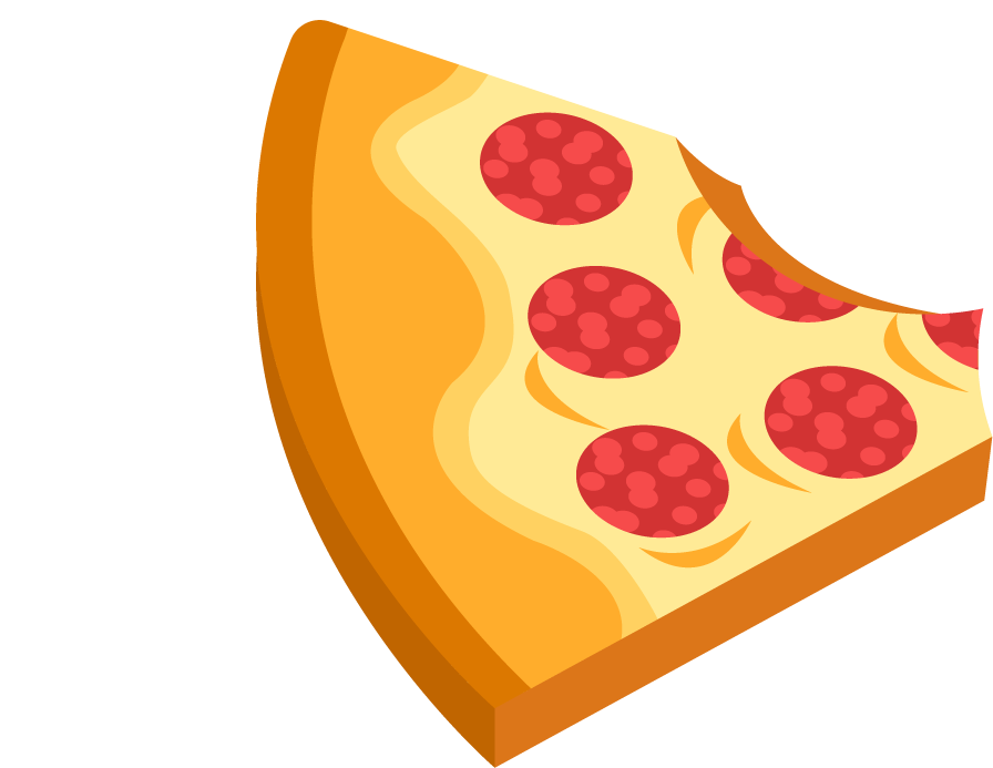 garbages elements colorful symbols sketch showcasing a delicious slice of pizza with toppings