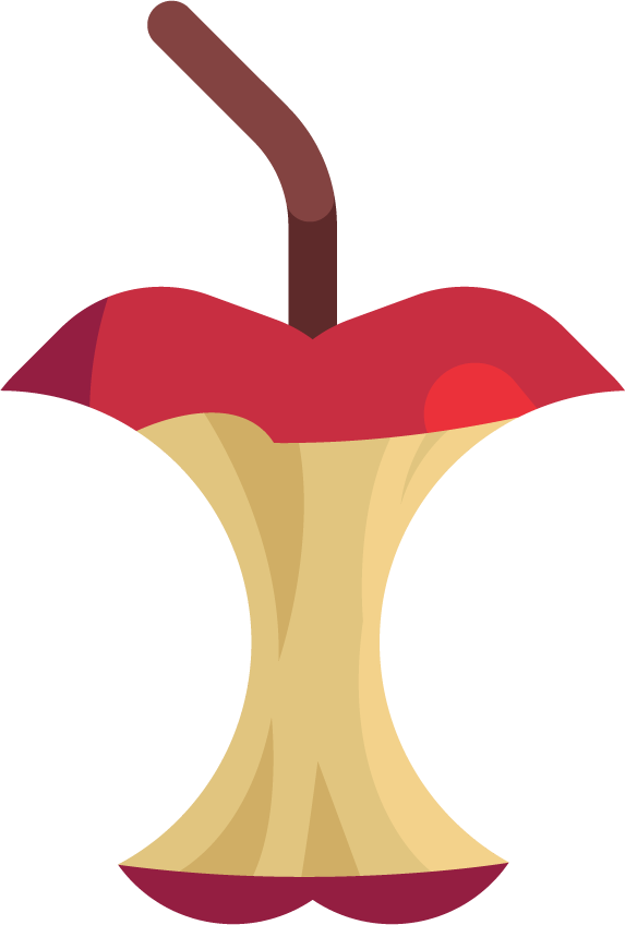 garbages elements colorful symbols sketch of a creative apple core cup for stylish drinks