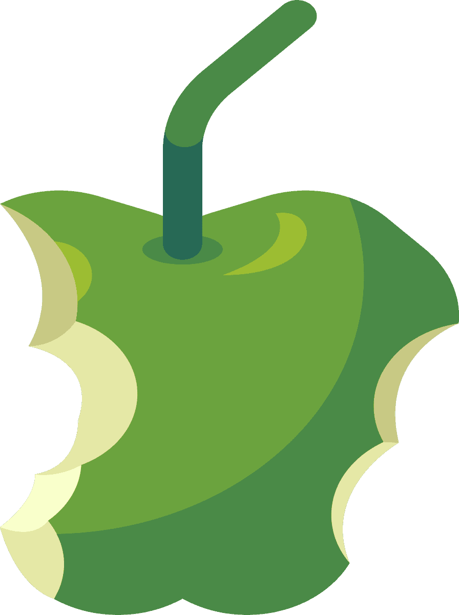 garbages elements colorful symbols sketch showcasing fun playful apple core design for waste awareness
