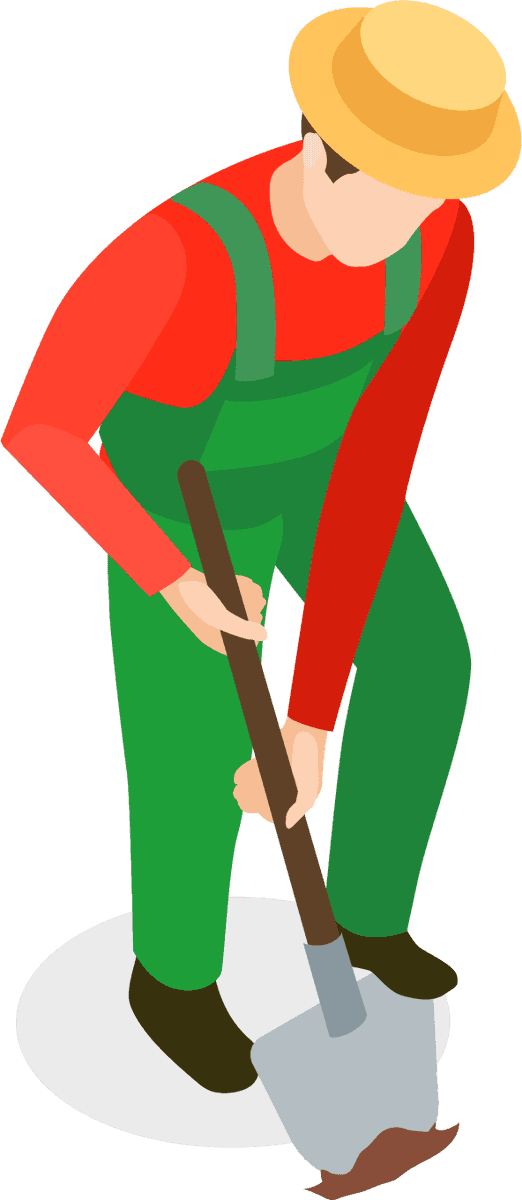 isometric gardener and farmer characters engaging in sustainable agriculture practices
