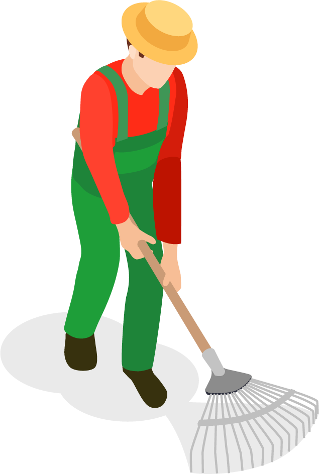 isometric gardener and farmer characters engaging in planting and harvesting activities effectively