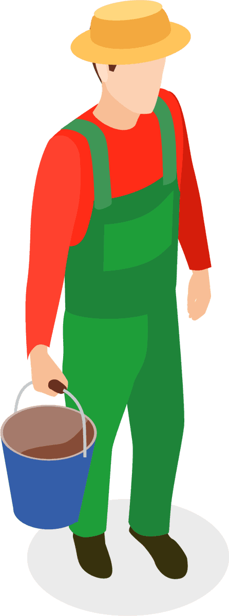 isometric gardener and farmer characters for vibrant agricultural illustrations and projects