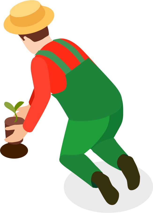 isometric gardener and farmer characters for sustainable agriculture and eco-friendly projects