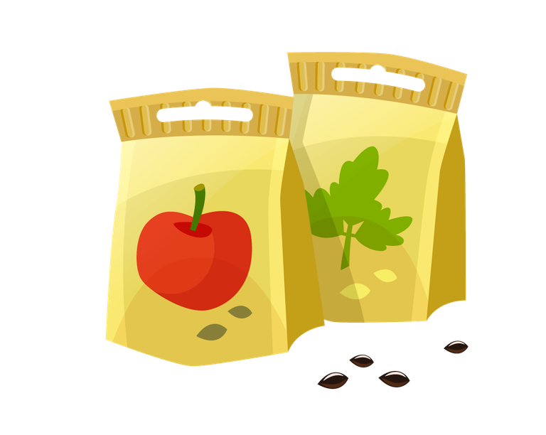 gardening decorative color icons for seed packaging and plant labeling purposes