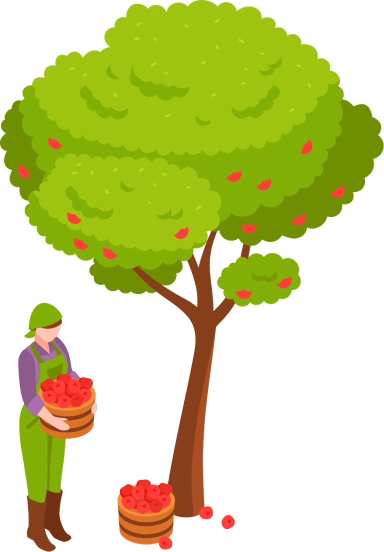 isometric gardening jobs - weeding, fertilizing, pruning, planting