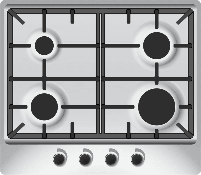 gas cooker household appliances icons vector