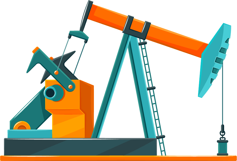 gas drilling rig oil industry cartoon icons set