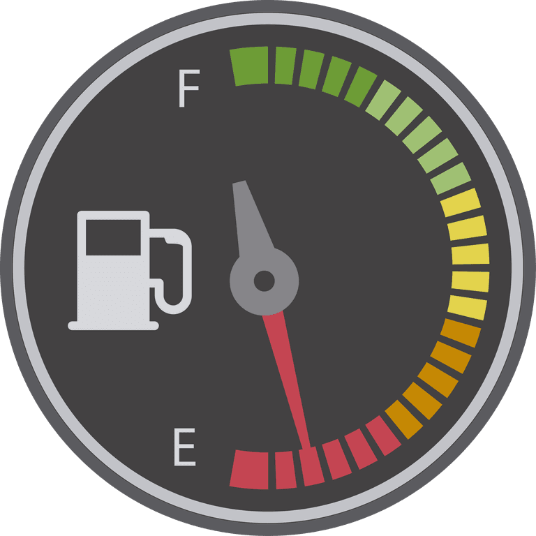 gauge meter illustrations set for fuel level measurement in automotive applications