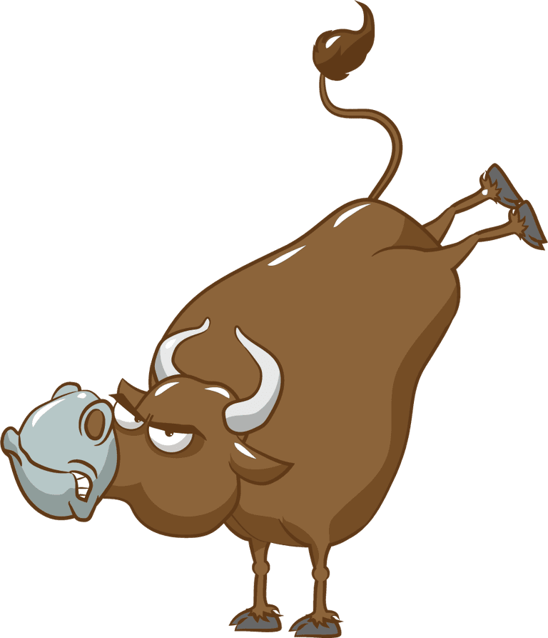 gaur silly cow cartoon set isolated on white background