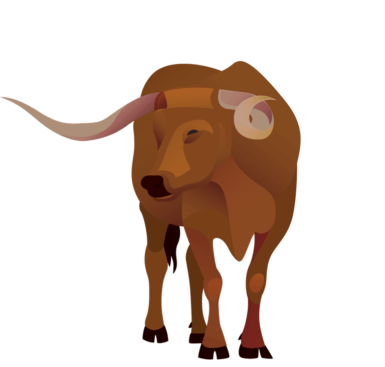 gaur wild bull icons longhorn sketch cartoon 