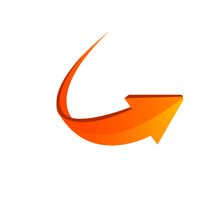 geometric arrows for dynamic navigation in bright orange tones on various platforms