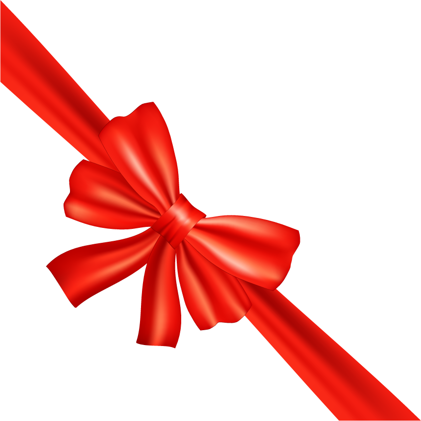 realistic red gift bow gift, gift wrapping,ribbon