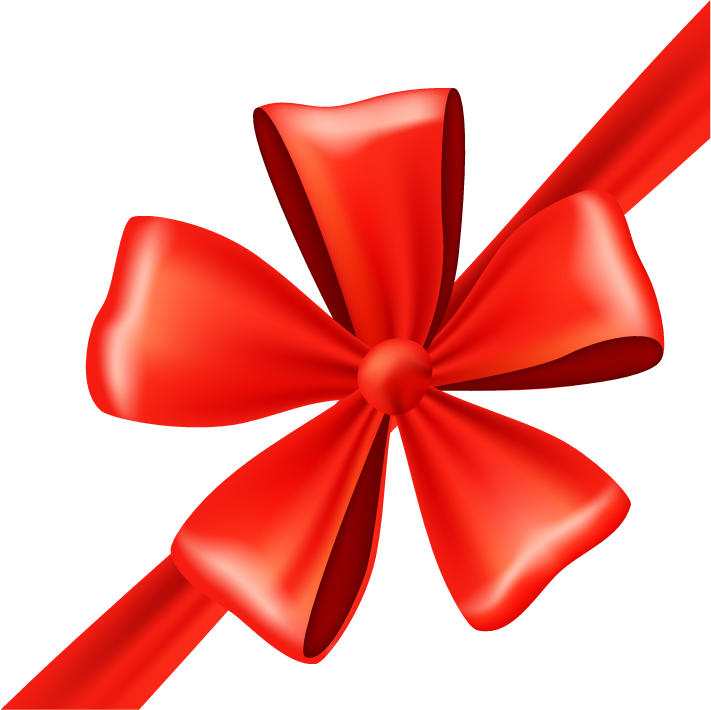 realistic red gift bow gift, gift wrapping,ribbon