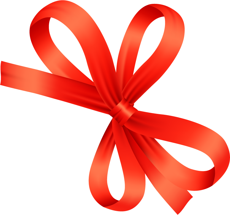 realistic red gift bow gift, gift wrapping,ribbon