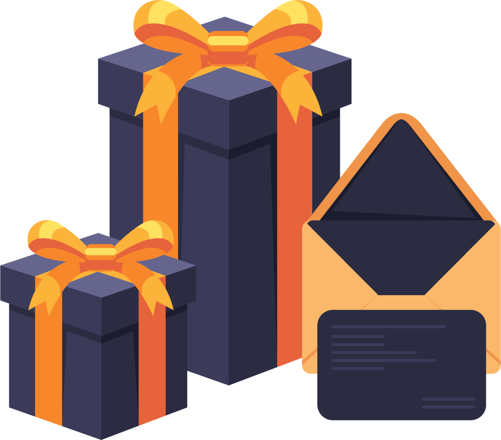 gift box icons modern colorful sketch