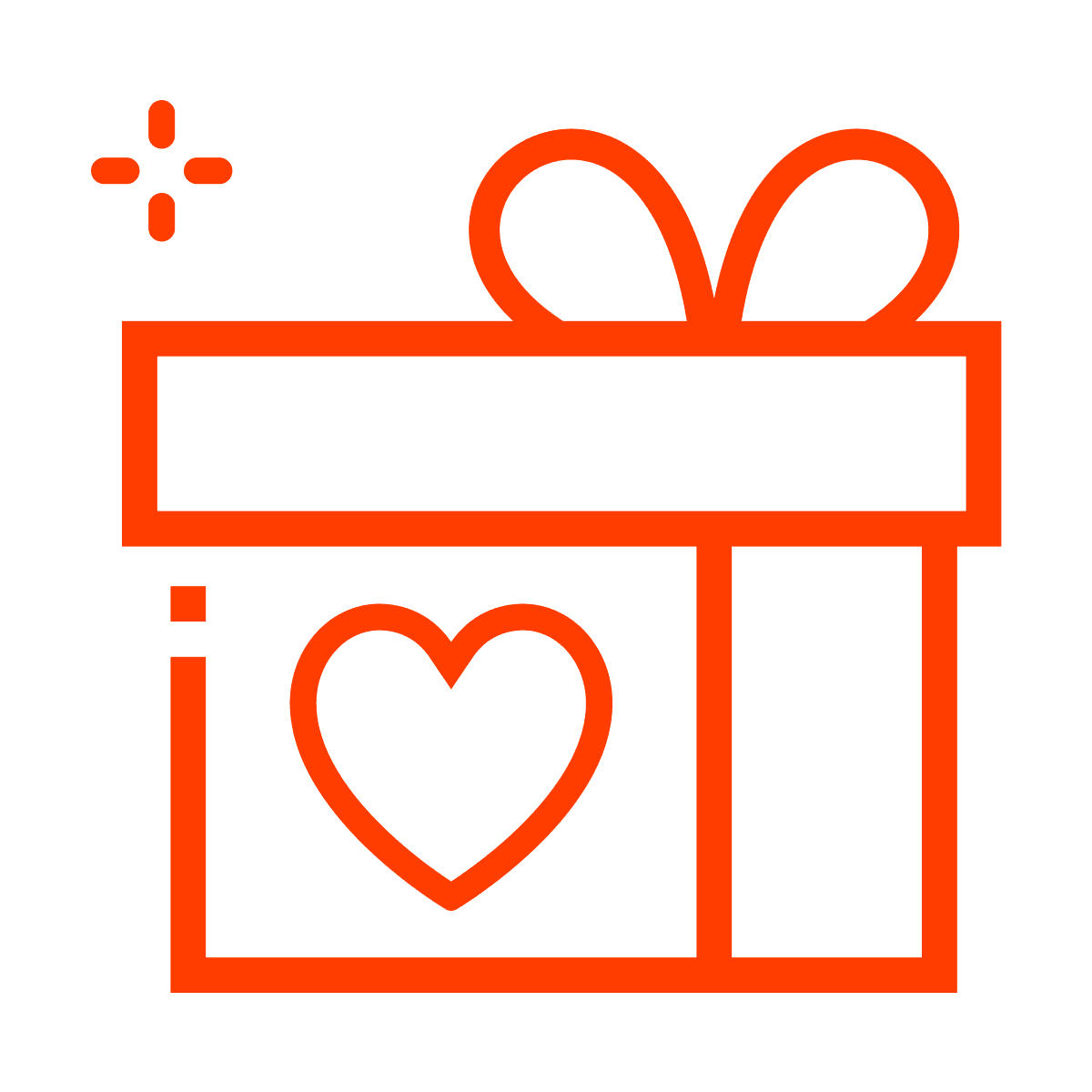 playful heart gift box icon design
