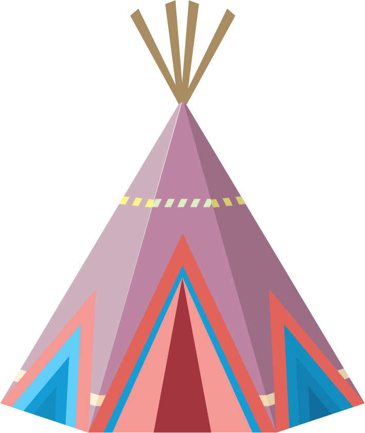 gipsy tipi with tribal ornaments in vibrant colors for bohemian decor