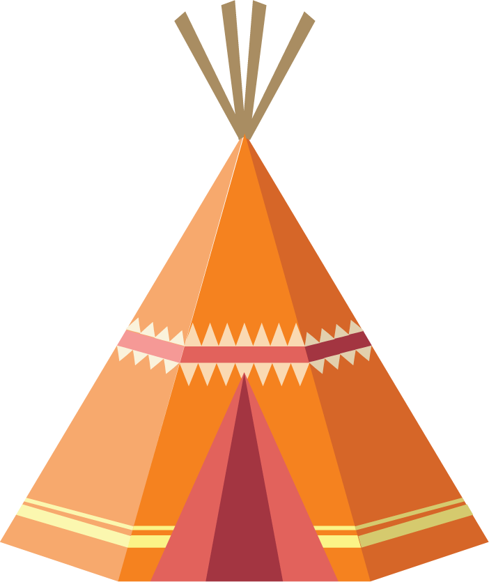 gipsy tipi with tribal ornaments for bohemian outdoor adventures in warm colors