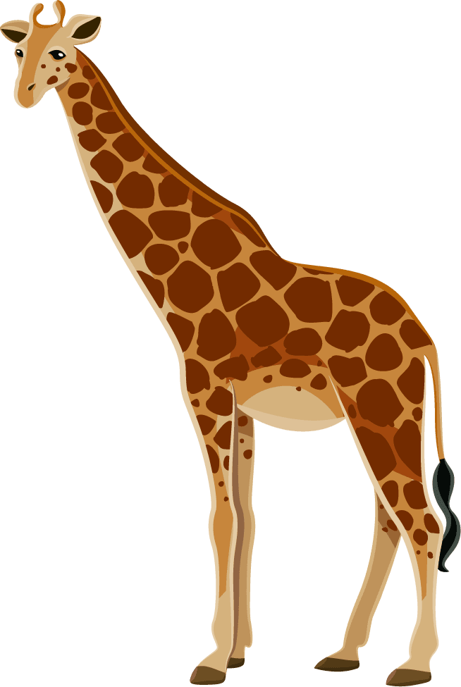 giraffe africa icons set for educational materials and wildlife conservation themes