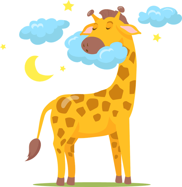 playful giraffe cartoon giraffe set featuring whimsical clouds and stars for kids