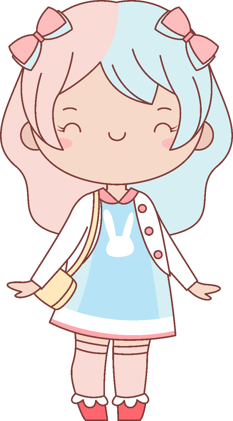 kawaii girl collection harajuku people featuring pastel colors and cute accessories