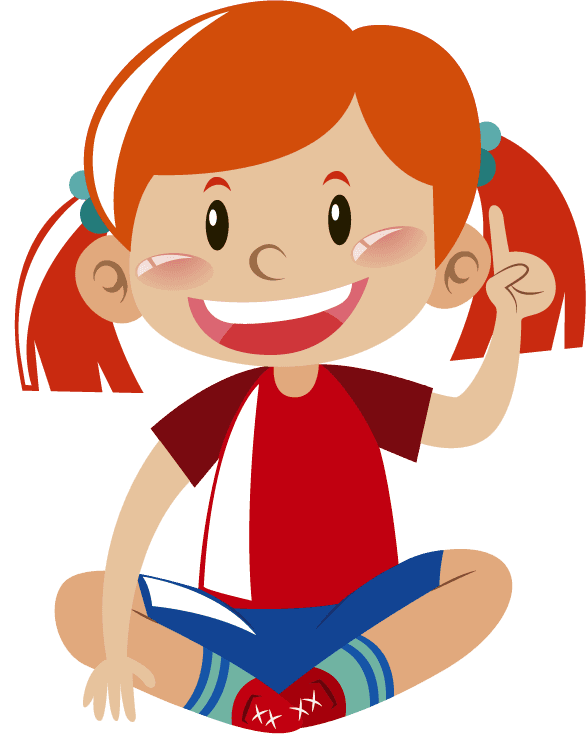 girl in different actions illustration showcasing playful activities and cheerful expressions for kids